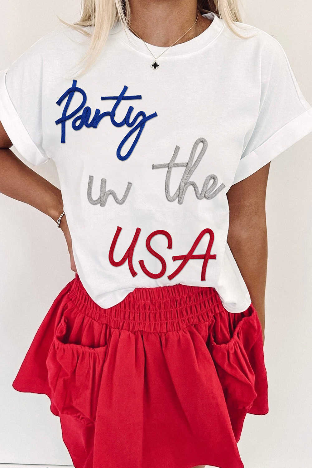 White Party in the USA Letter Graphic T Shirt