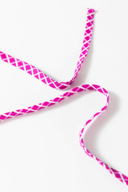 Pink Plaid Print Drawstring High Waist Wide Leg Casual Pocket Pants