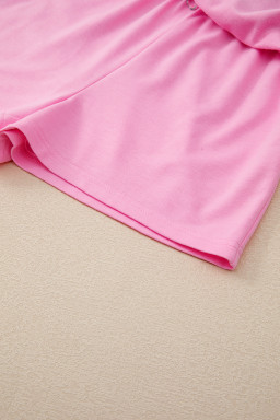 Bonbon Colorblock Edge Drop Shoulder T Shirt and Skort Set