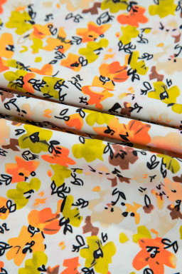 Green Floral Print Ruffle V Neck Short Sleeve Blouse