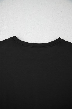 Black Cropped Tee and Ruffle High Waist Skort Set