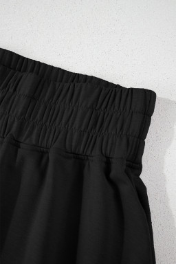 Black Cropped Tee and Ruffle High Waist Skort Set