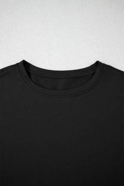 Black Cropped Tee and Ruffle High Waist Skort Set