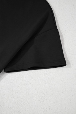 Black Cropped Tee and Ruffle High Waist Skort Set