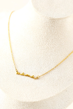 Gold Tiny Mama Script Necklace