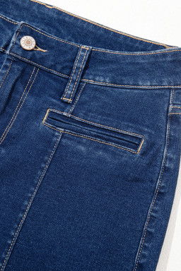 Sail Blue Center Seam Deep Washed Straight Jeans