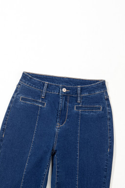 Sail Blue Center Seam Deep Washed Straight Jeans