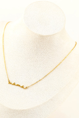 Gold Tiny Mama Script Necklace