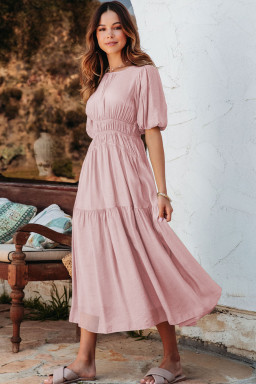 pink flowy dresses supplier