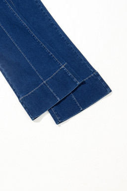 Sail Blue Center Seam Deep Washed Straight Jeans
