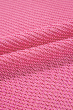 Sachet Pink Solid Color Side Slits Knit Tee