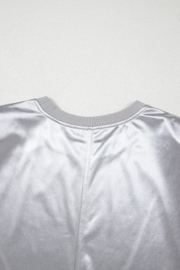 Silvery Solid Sleeveless Round Neck Tee