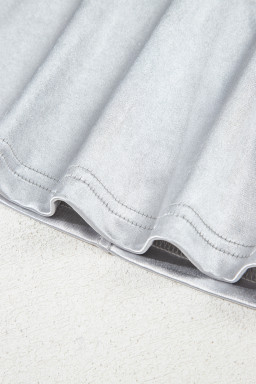 Silvery Solid Sleeveless Round Neck Tee