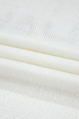 White YEEHAW Contrast Stitch Edge Knit Top