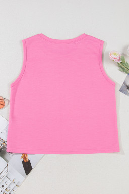 Sachet Pink Bow Casual Sleeveless Tee