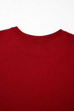 Red Dahlia Textured Loose Fit T Shirt & Drawstring Pants Set