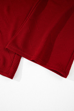 Red Dahlia Textured Loose Fit T Shirt & Drawstring Pants Set