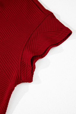 Red Dahlia Textured Loose Fit T Shirt & Drawstring Pants Set