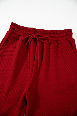 Red Dahlia Textured Loose Fit T Shirt & Drawstring Pants Set