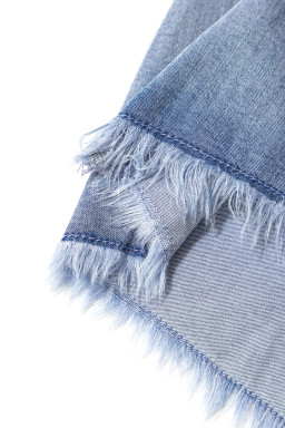 Dusk Blue Raw Hem Plus Size Denim Shorts