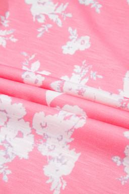 Pink Floral Print Sleeveless Wide Leg Jumpsuit