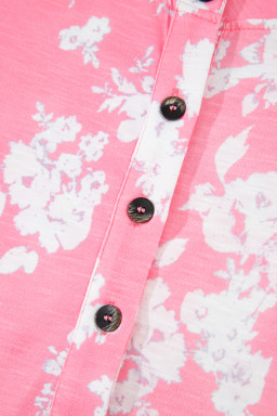 Pink Floral Print Sleeveless Wide Leg Jumpsuit