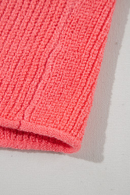 Tomato Red Lace-up Front V Neck Knit Vest