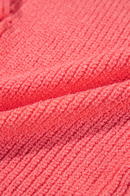 Tomato Red Lace-up Front V Neck Knit Vest