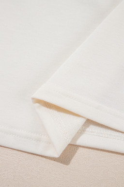 Beige Cropped Tee and Ruffle High Waist Skort Set