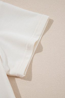 Beige Cropped Tee and Ruffle High Waist Skort Set