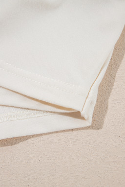 Beige Cropped Tee and Ruffle High Waist Skort Set