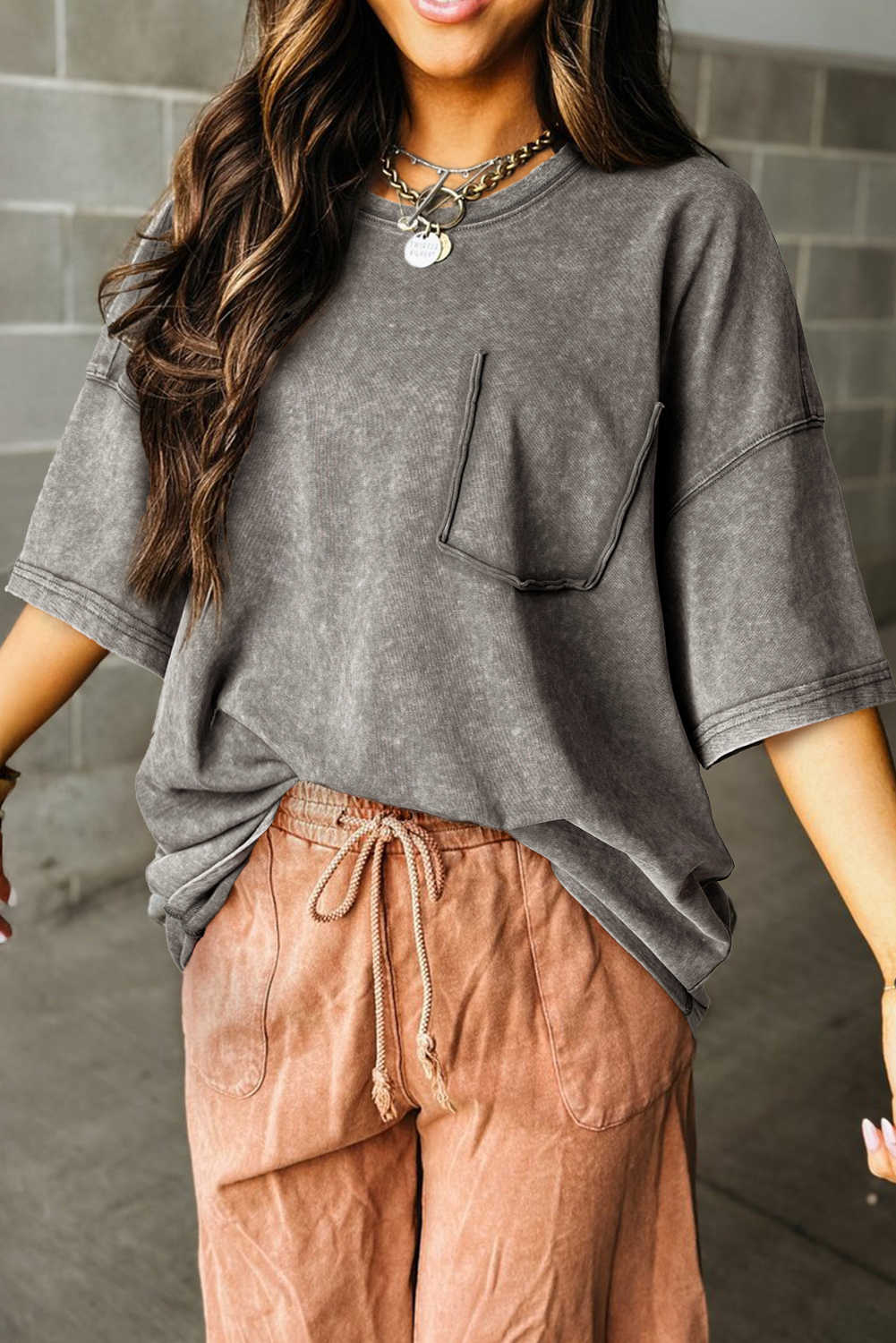 Philippine Gray Mineral Wash Half Sleeve Vintage T Shirt