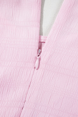 Bonbon Bubble Sleeve Textured Mini Dress
