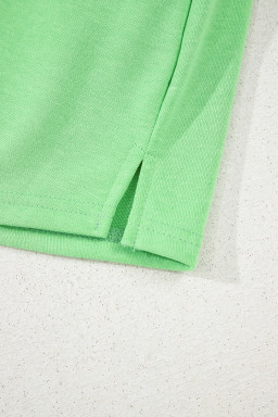 Light Green French Terry Drawstring Mini Skort with Pockets