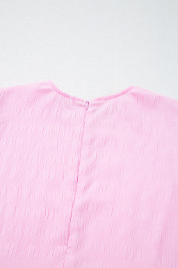 Bonbon Bubble Sleeve Textured Mini Dress