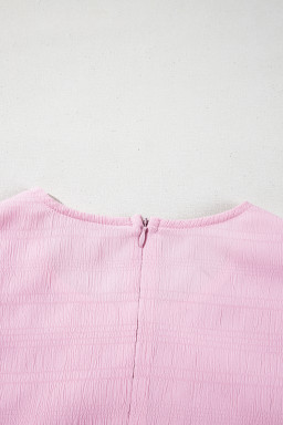 Bonbon Bubble Sleeve Textured Mini Dress