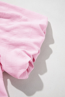 Bonbon Bubble Sleeve Textured Mini Dress