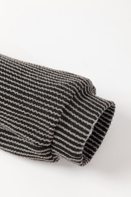 Carbon Grey Corded Long Sleeve Top and High Waist Shorts Set