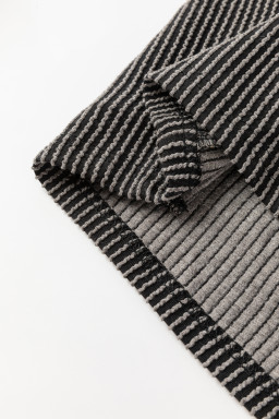 Carbon Grey Corded Long Sleeve Top and High Waist Shorts Set