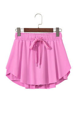 Bonbon Drawstring High Waist Lined Tennis Skort