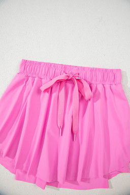 Bonbon Drawstring High Waist Lined Tennis Skort