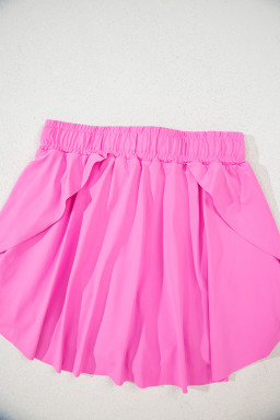 Bonbon Drawstring High Waist Lined Tennis Skort