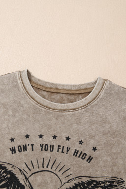 Parchment Mineral Washed Letter Graphic Top