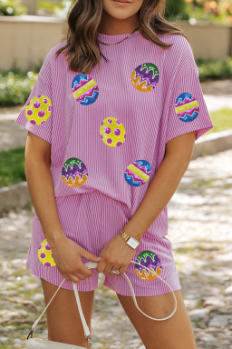 Phalaenopsis Easter Egg Graphic Corded Shorts Set