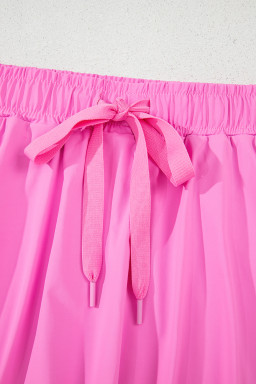 Bonbon Drawstring High Waist Lined Tennis Skort