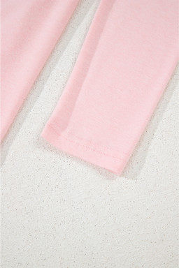 Light Pink V Neck Vest Button Up Cardigan and Pants 3pcs Pajama Set