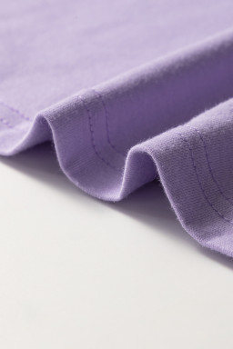 Wisteria Solid Color Basic Crew Neck Plain Tee