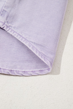 Orchid Petal Double Chest Pocket Denim Shirt Dress