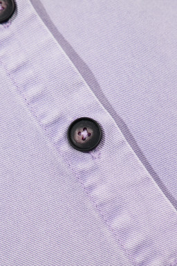 Orchid Petal Double Chest Pocket Denim Shirt Dress