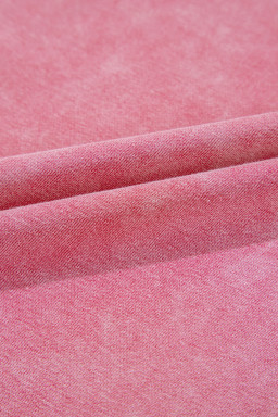 Sachet Pink Mineral Wash Raw Edge Ruffle Mini Dress